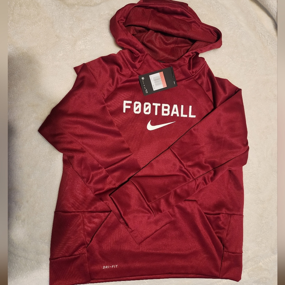 Nike Boy's Red Football Hoodie Size L